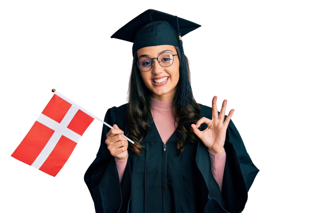 student holding Georgian flag